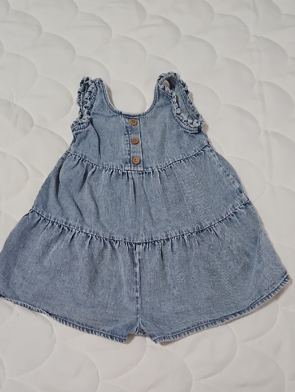 Cat & Jack Light Denim Blue Tiered Romper